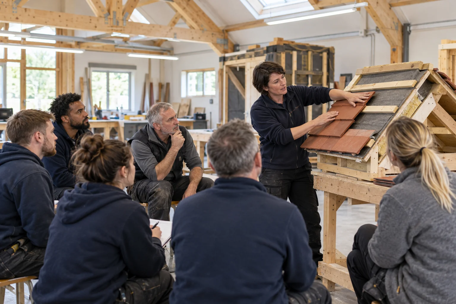 An employer's team attending a construction learning session